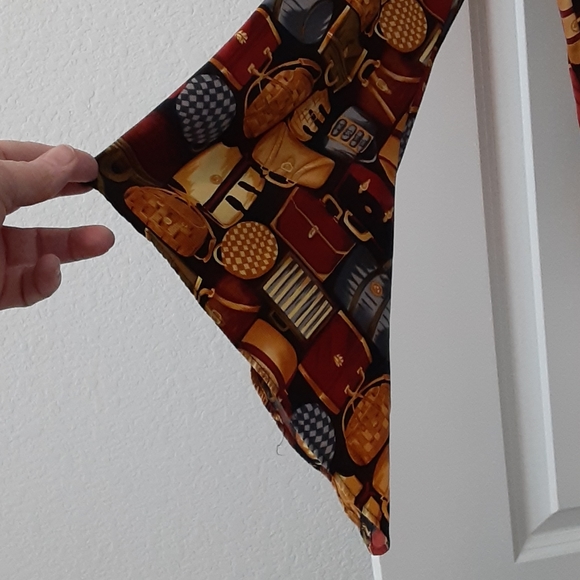 Designer  Silk "suitcase" blouse shirt top - M - Picture 2 of 7